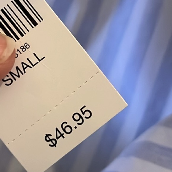 NWT NY & Company Striped One Shoulder Bow Top - Picture 8 of 13